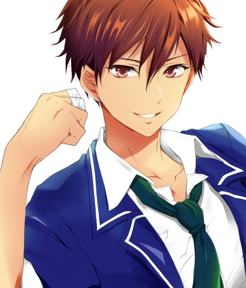 1boy, brown_hair, ensemble_stars!, highres, jacket, kei1_833, looking_at_viewer, male_focus