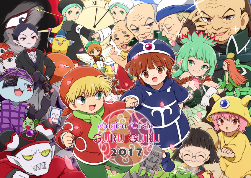 6+boys, 6+girls, :3, :d, :o, ahoge, angel, aqua_hair