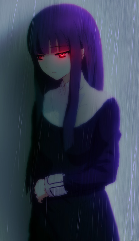 bad_id, kara_no_kyoukai, long_hair, purple_hair, red_eyes, yasuko_(yg)