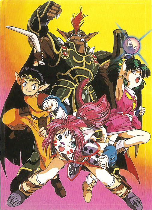 2boys, 2girls, 90s, arm_up, armlet, armor, blue_eyes, cape