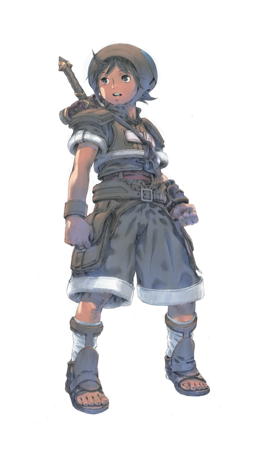 absurdres, belt, belt_pouch, black_eyes, black_hair, brave_story, brave_story:_aratanaru_tabibito, clenched_hands