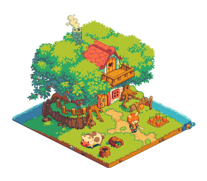 1girl, animal_ears, carrot, chimney, clothesline, commentary, cow, day