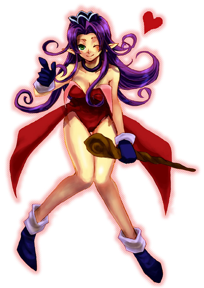 breasts, cleavage, dararira, leotard, long_hair, purple_hair, seiken_densetsu, seiken_densetsu_3