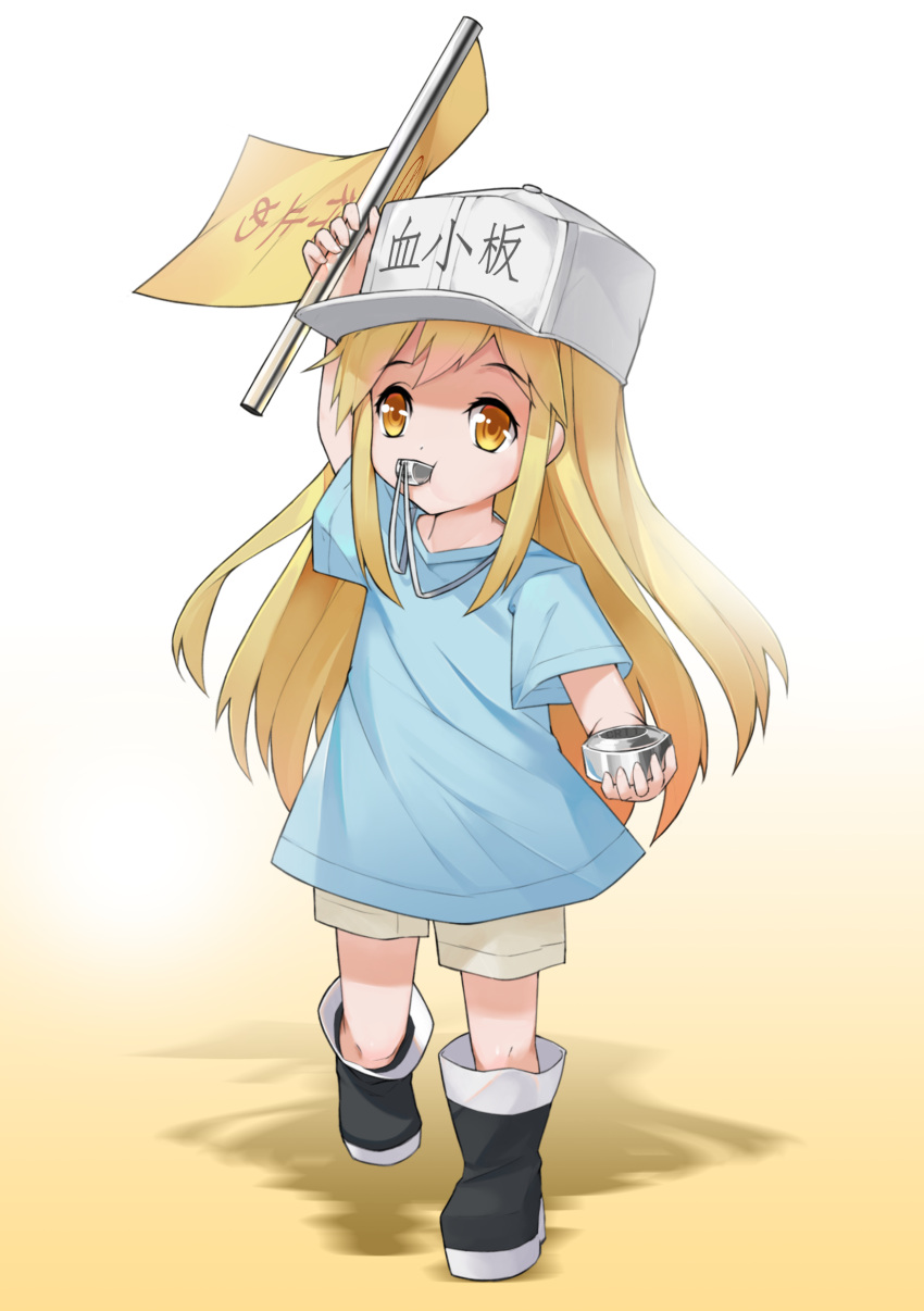1girl, absurdres, arm_up, bangs, black_footwear, blue_shirt, boots, brown_eyes
