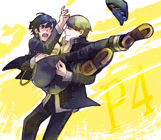 ass, bad_id, blue_hair, cabbie_hat, carry, carrying, couple, hat