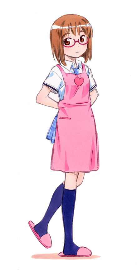 glasses, hagiwara_yukiho, idolmaster, kneehighs, nakajima_chizuna, rough_time_school, school_uniform, serafuku
