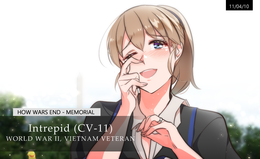 1girl, bitchcraft123, blue_eyes, brown_hair, commentary_request, hair_between_eyes, intrepid_(kantai_collection), kantai_collection