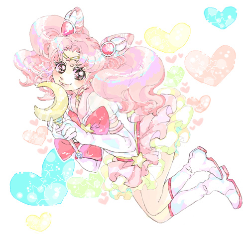 blush, boots, chibi_usa, curly_hair, gloves, heart, lowres, magical_girl