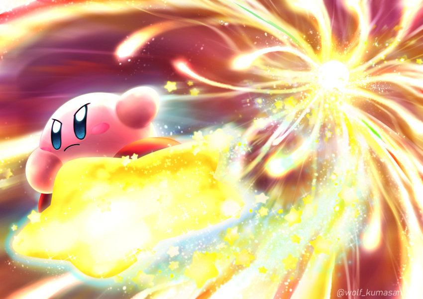 >:(, blue_eyes, blush_stickers, chasing, commentary_request, fleeing, flying, galeem