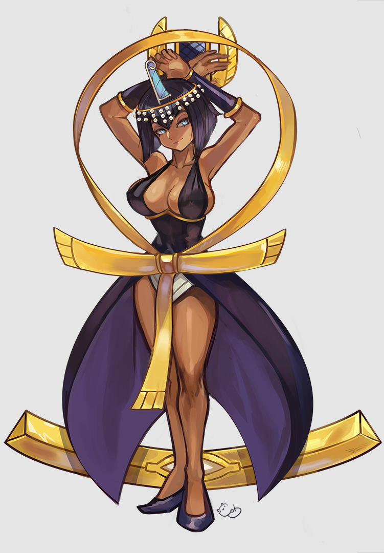 1girl, alpaca_carlesi, bare_shoulders, black_dress, black_hair, blue_eyes, breasts, cleavage