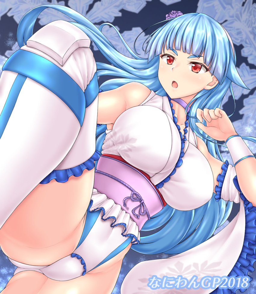 1girl, aqua_hair, black_background, blue_hair, boots, breasts, collarbone, detached_sleeves