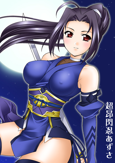 elbow_gloves, erect_nipples, gloves, idolmaster, itsuki_sayaka, large_breasts, miura_azusa, moon