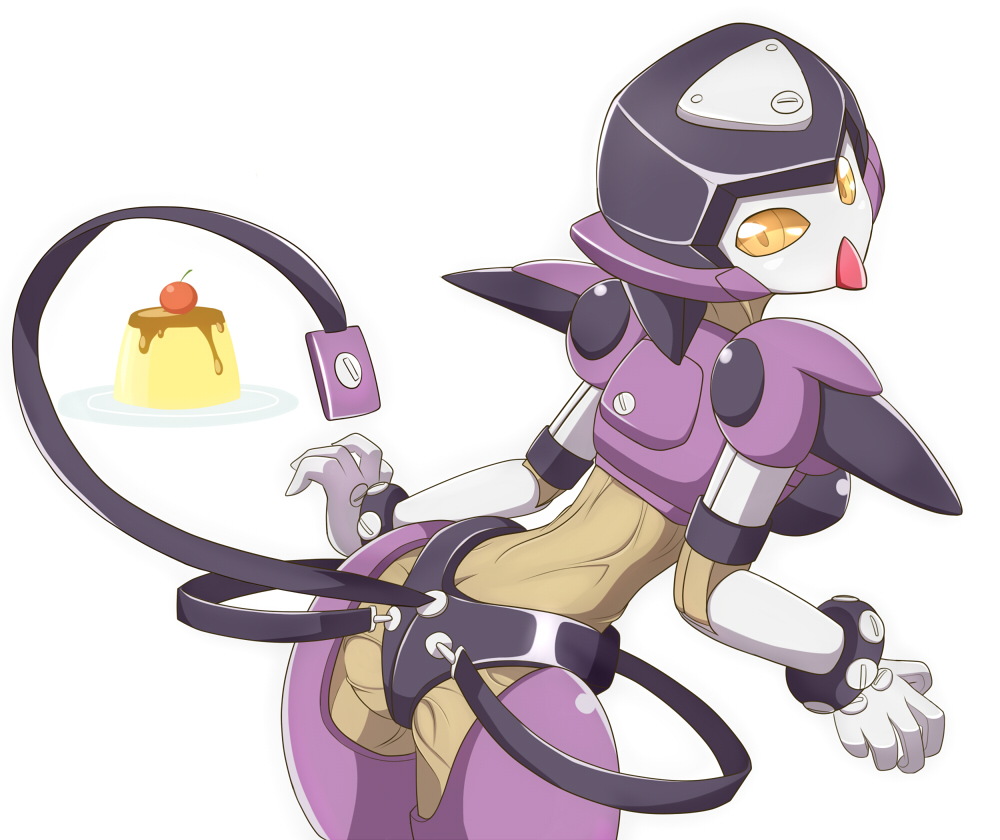 1girl, back, bracelet, clam_curry, food, jewelry, mechanical_arm, medarot