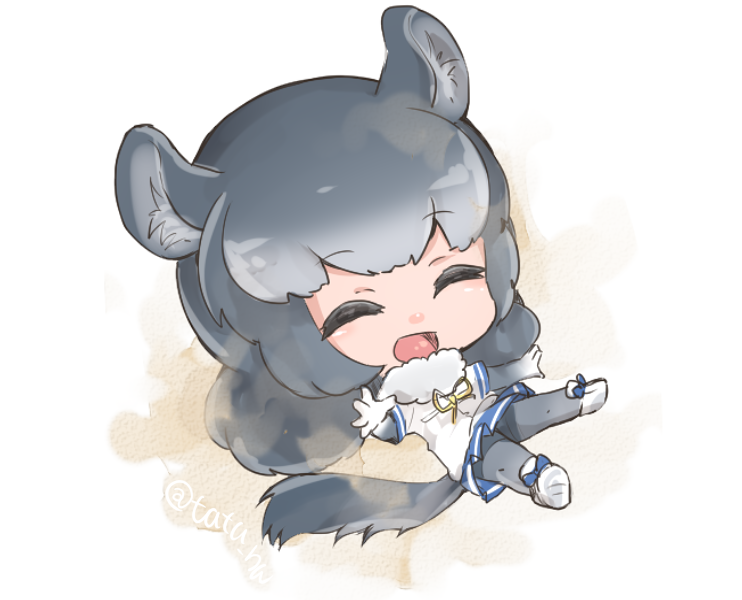 1girl, :d, ^_^, ^o^, animal_ears, bangs, big_head, chibi