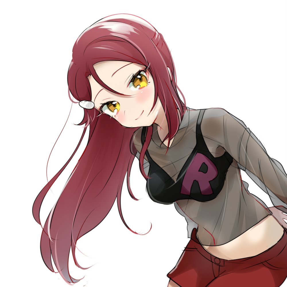 1girl, 299_(horisso), belly_peek, black_bra, black_shirt, blush, bra, clothes_writing