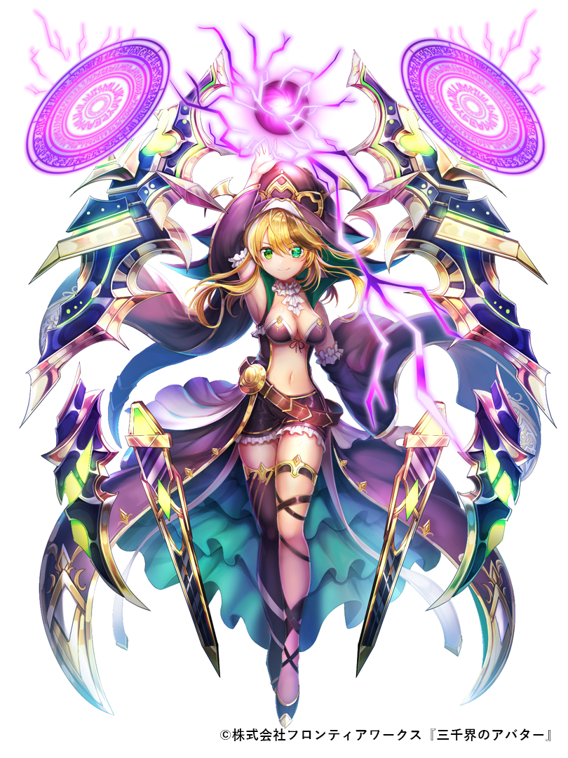 1girl, arm_up, asymmetrical_legwear, black_legwear, blonde_hair, blush, breasts, cape