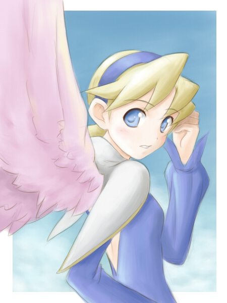 blonde_hair, blue_eyes, breath_of_fire, breath_of_fire_iv, nina_(breath_of_fire_iv), nina_iv, satogo, short_hair