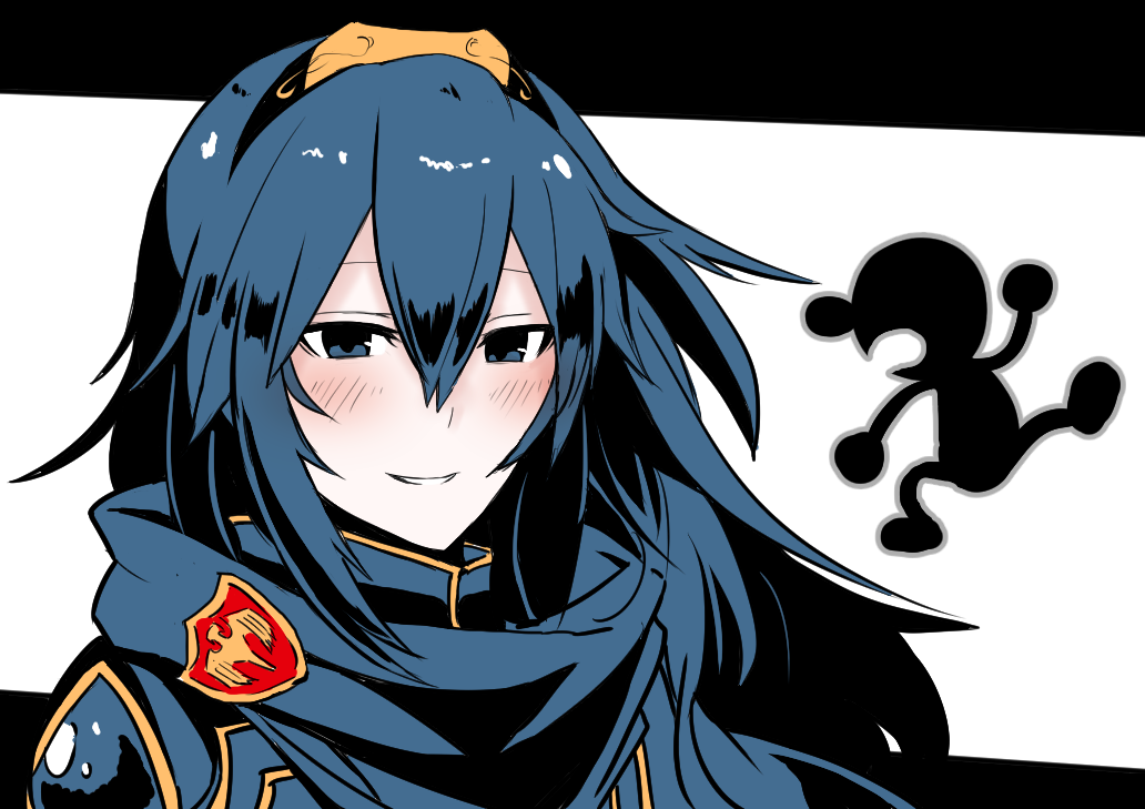 1girl, blue_eyes, blue_hair, blush, cape, fire_emblem, fire_emblem:_kakusei, fire_emblem_heroes