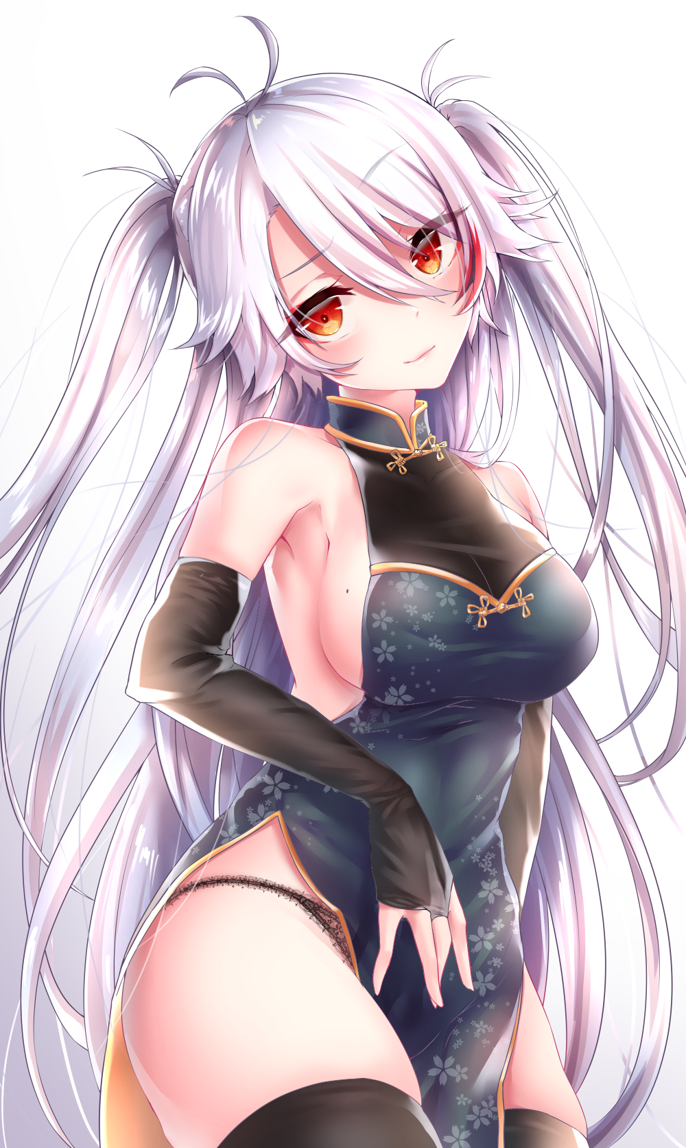 1girl, antenna_hair, azur_lane, bangs, bikini, black_bikini, black_legwear, black_panties