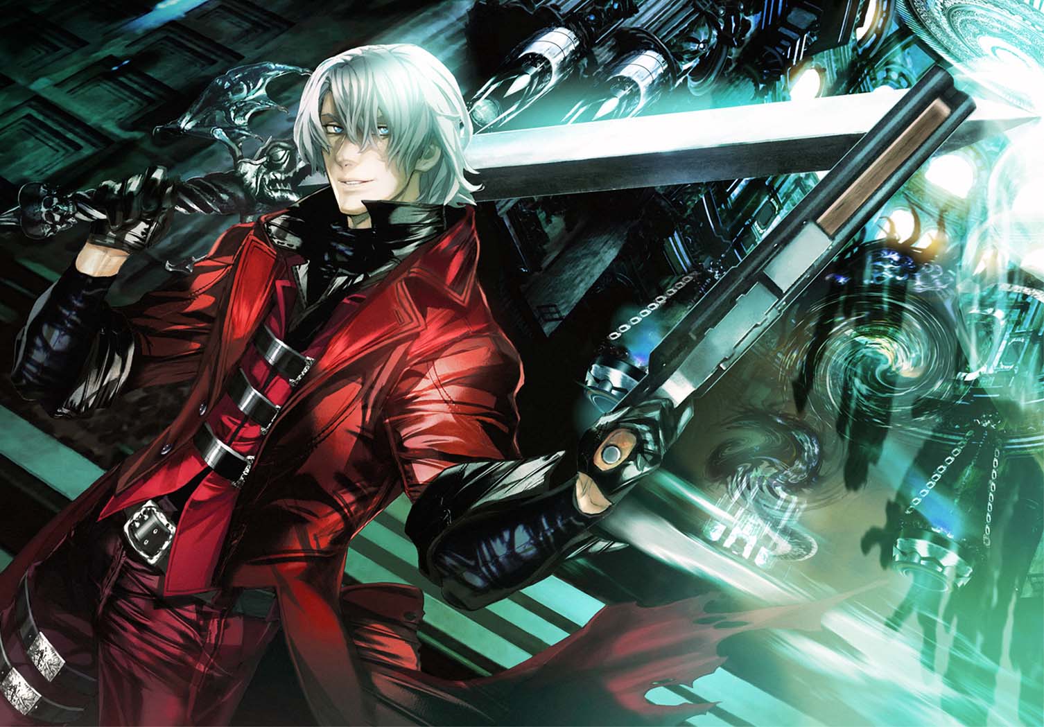 1boy, belt, belt_buckle, blue_eyes, buckle, chains, chandelier, coat