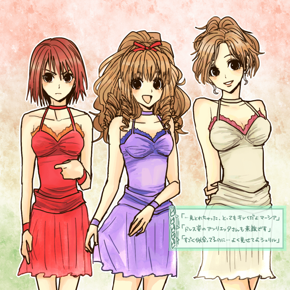 alternate_costume, anrietta_rochefort, arc_the_lad, arc_the_lad_iii, blush, breasts, brown_eyes, brown_hair