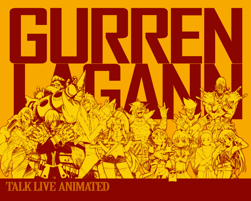 1280x1024, \m/, collaboration, cytomander, imaishi_hiroyuki, kamina, kittan, kiyal