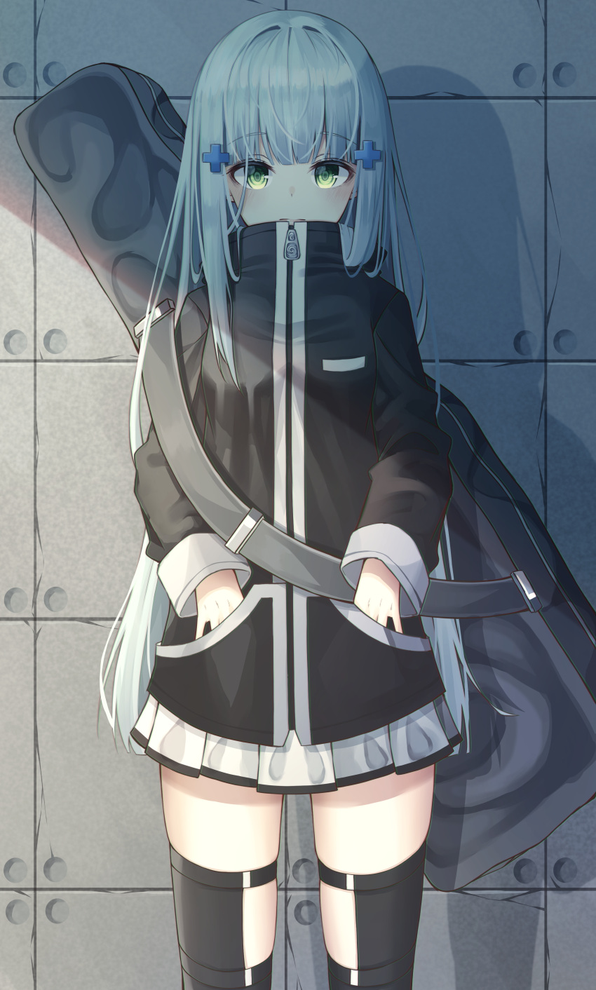 1girl, absurdres, bag, blush, breasts, carrying_bag, eyebrows_visible_through_hair, girls_frontline