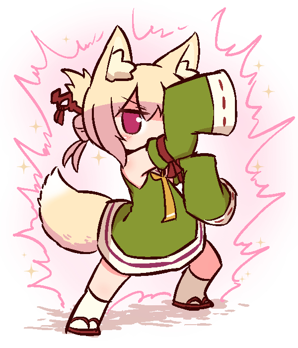 1girl, animal_ear_fluff, animal_ears, arm_up, aura, bangs, bare_shoulders, blonde_hair