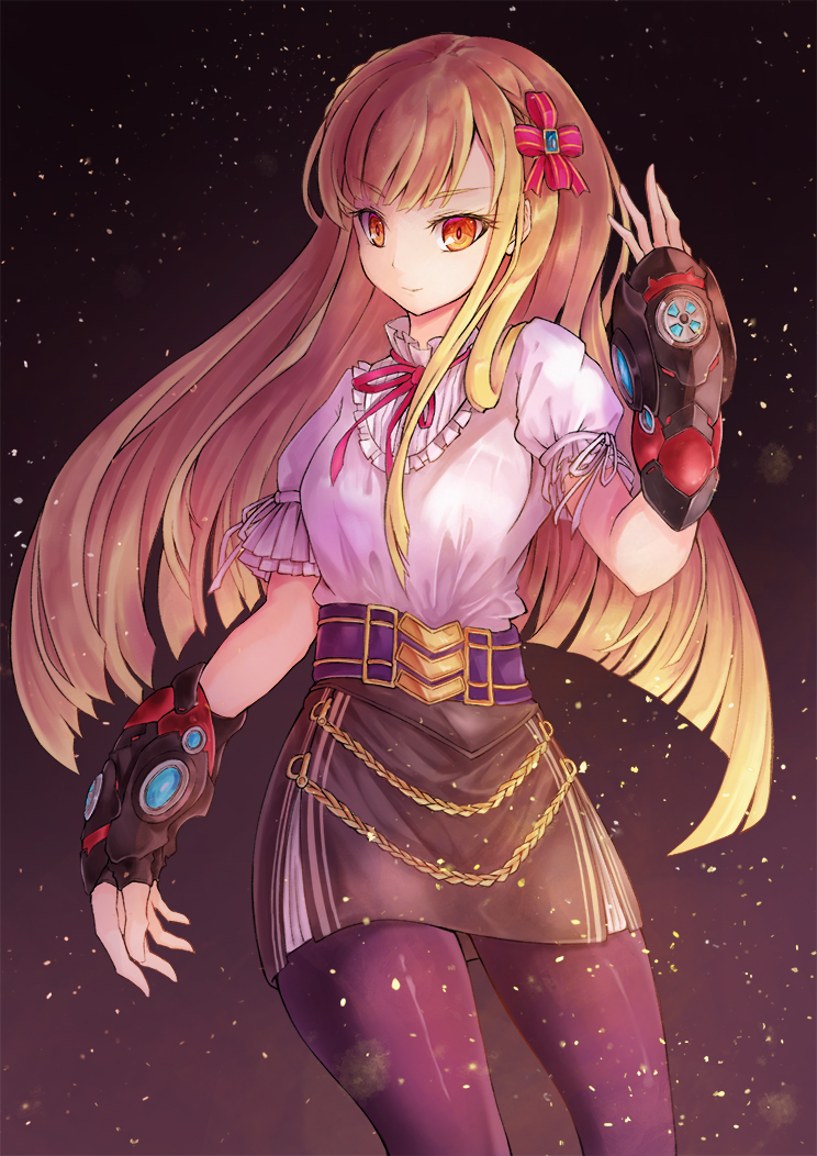 1girl, akatsuki_no_kiseki, belt, blonde_hair, blouse, breasts, cowboy_shot, dying_(dying0414)