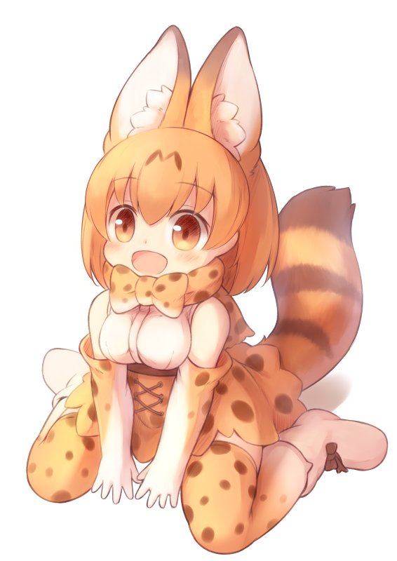 1girl, animal_ear_fluff, animal_ears, bare_shoulders, blonde_hair, bow, bowtie, breasts