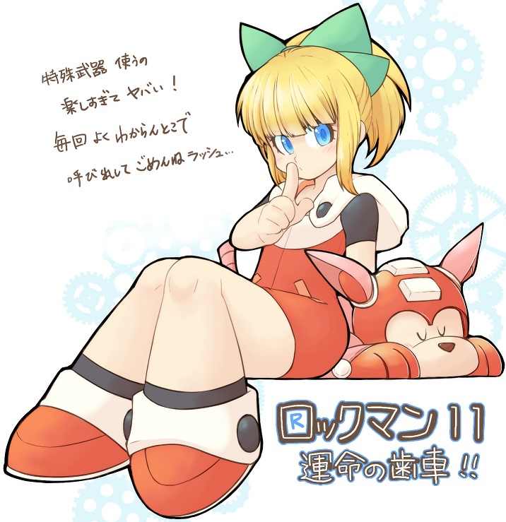 1girl, android, bangs, blonde_hair, blue_eyes, blunt_bangs, blush, bow