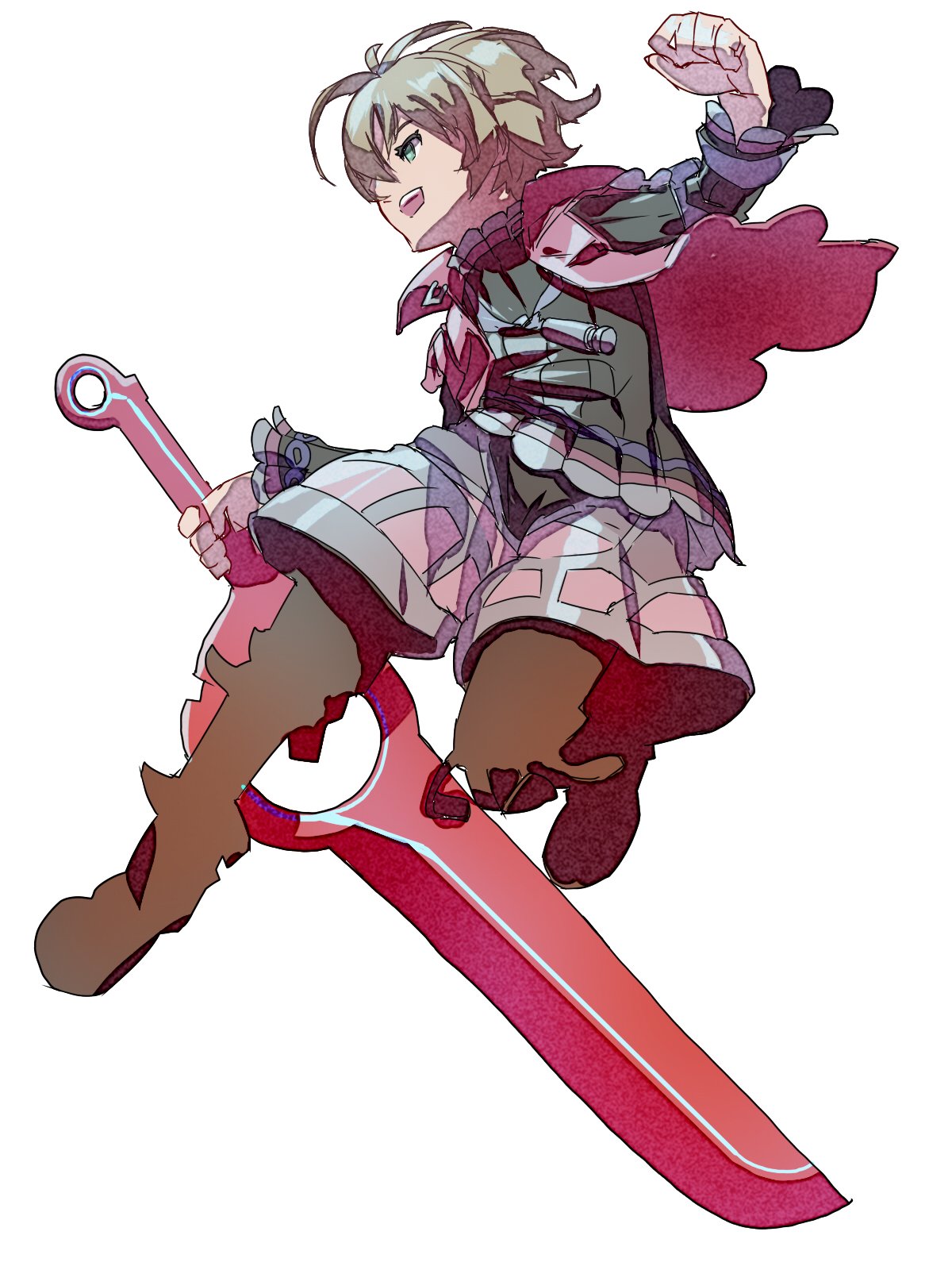 1boy, blonde_hair, blue_eyes, highres, male_focus, monado, nintendo, open_mouth