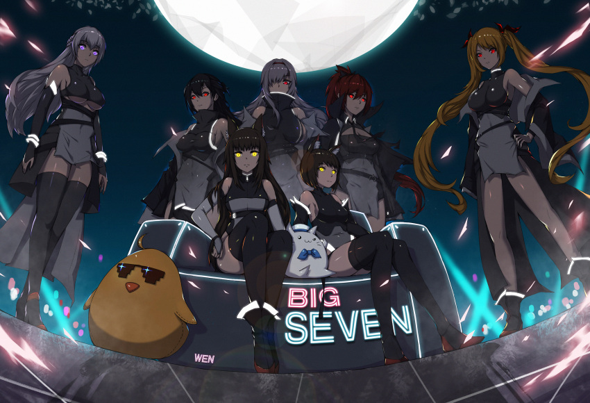 6+girls, absurdres, alternate_costume, anchor_symbol, animal_ears, artist_request, azur_lane, bangs