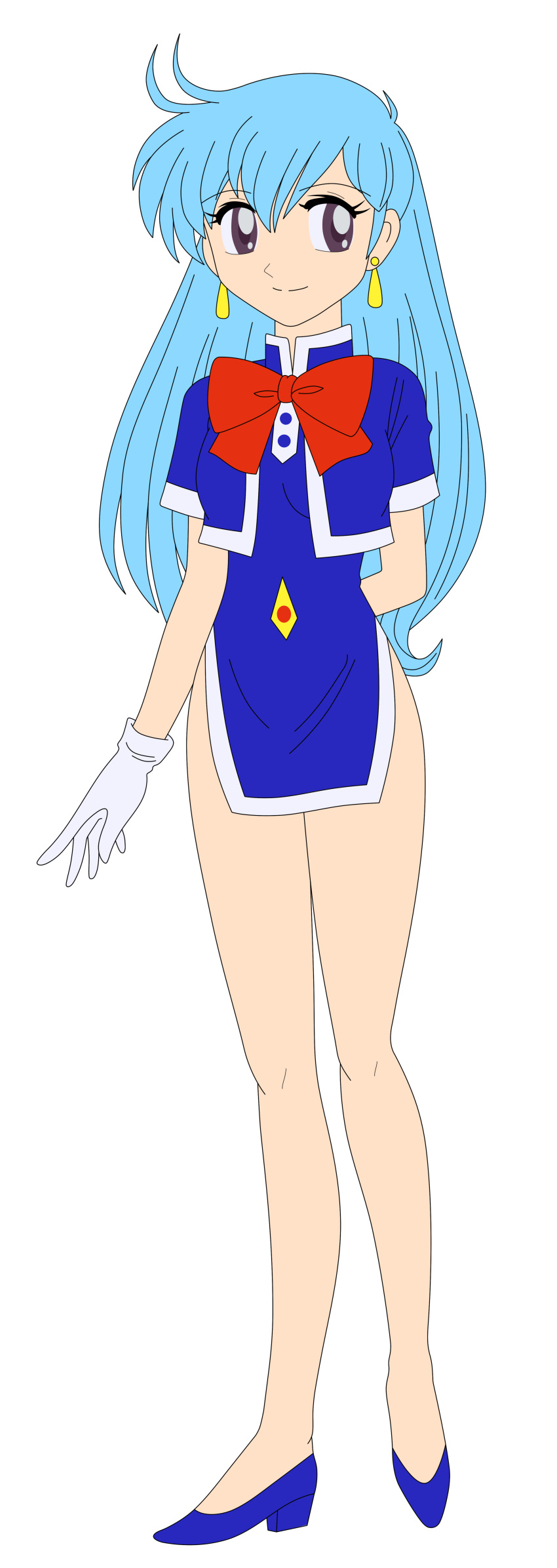 1girl, aqua_hair, gloves, highres, legs, long_hair, miniskirt, photoshop