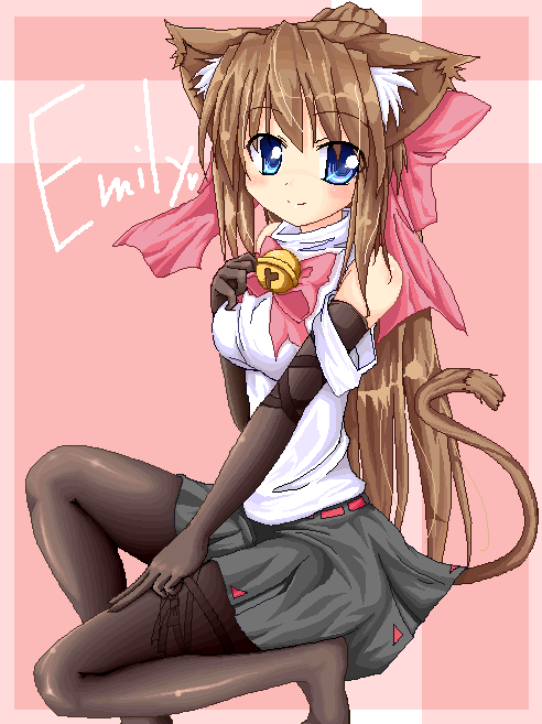 cat_ears, elbow_gloves, emily_(ukagaka), gloves, makino_(artist), makino_(ukiuo), original, pantyhose, solo, ukagaka