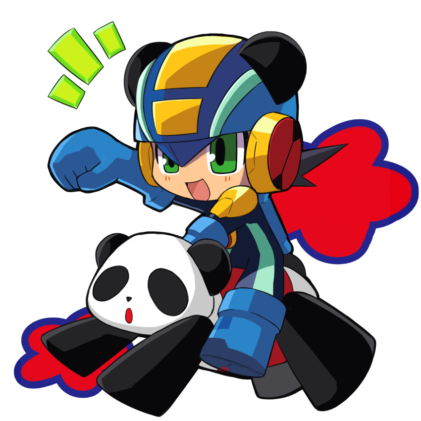 1boy, absurdres, animal_ears, black_hair, blue_gloves, blush, chibi, clenched_hand