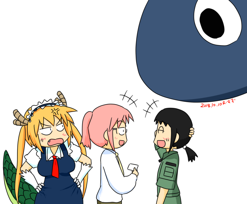 +++, amakasu_hisone, anger_vein, blush, fang, hisone_to_masotan, horns, kobayashi-san_chi_no_maidragon