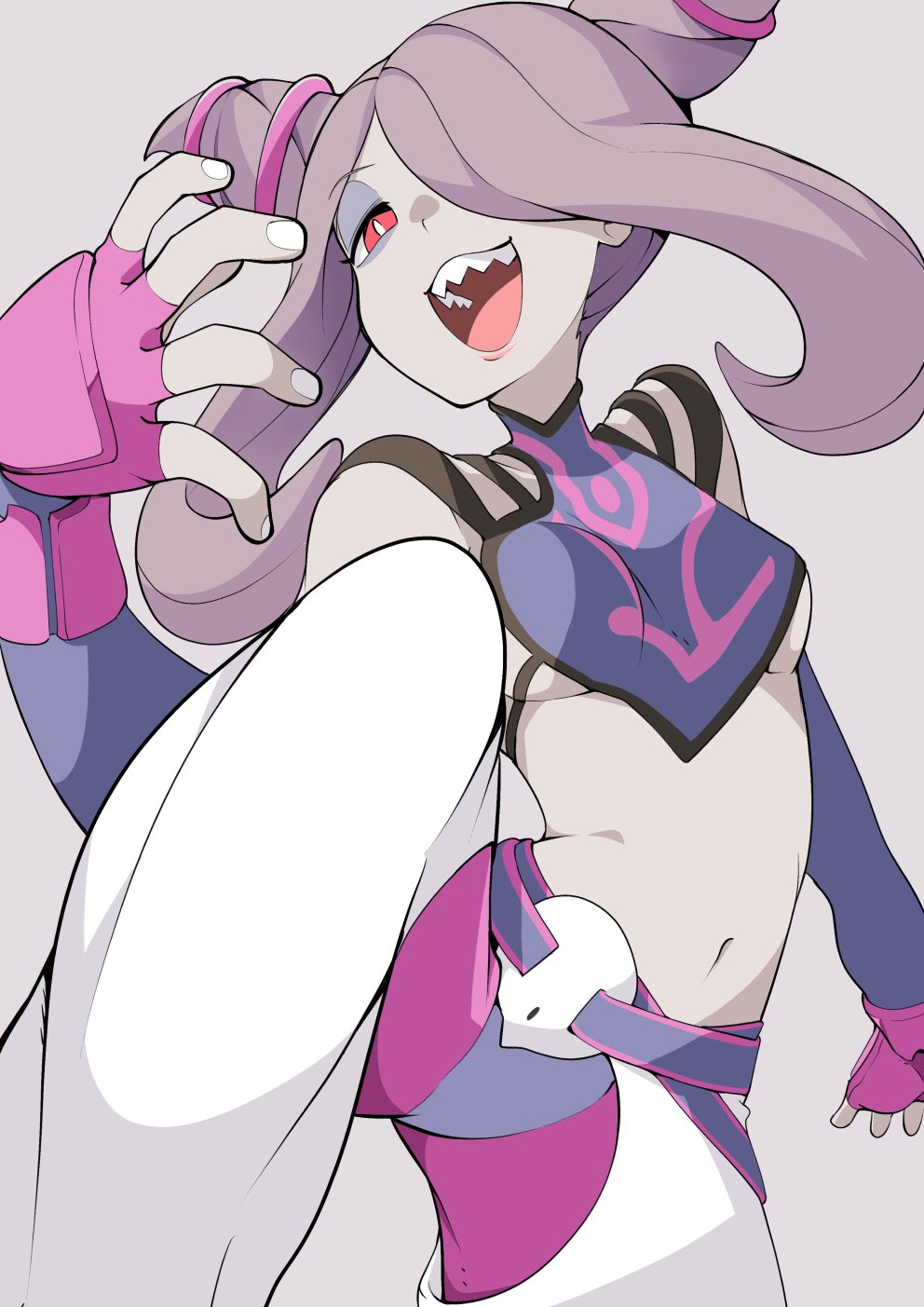 1girl, alternate_costume, alternate_hairstyle, belt, breasts, commentary_request, cosplay, detached_sleeves