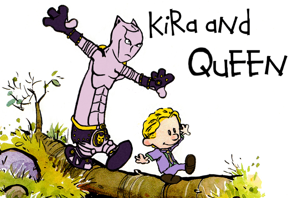 2boys, balancing, bill_watterson_(style), blonde_hair, calvin, calvin_&amp;_hobbes, fallen_tree, grass