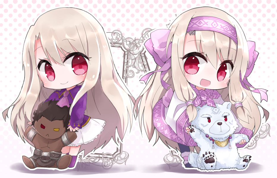 1girl, ainu_clothes, bangs, bear, berserker, blush, bow, character_doll