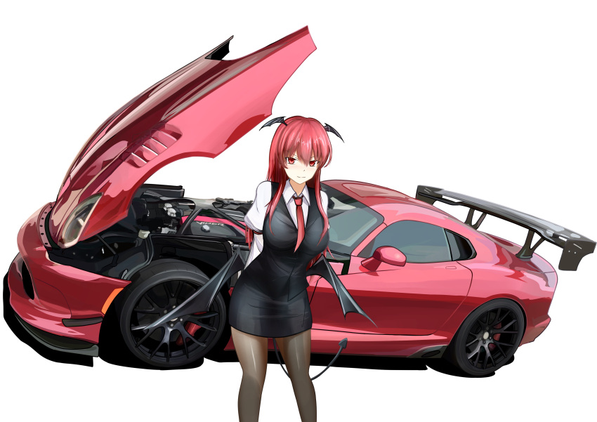 >:), 1girl, 3books, absurdres, armband, arms_behind_back, bat_wings, black_legwear