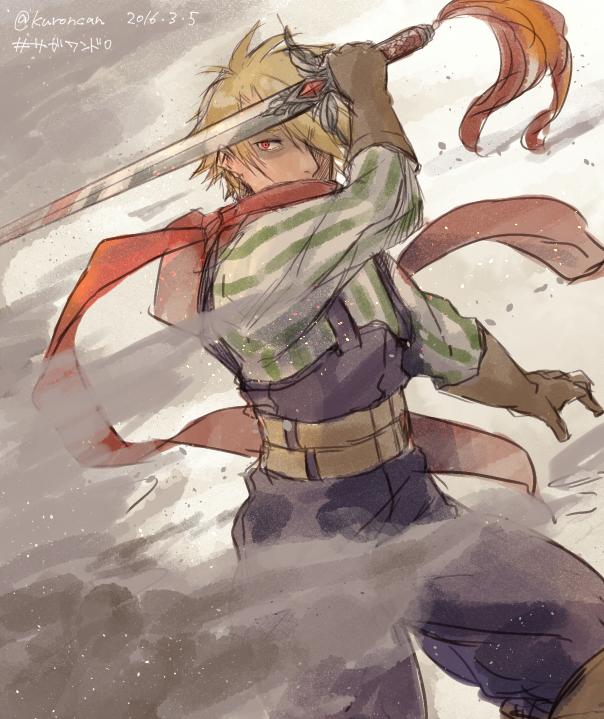 1boy, blonde_hair, commentary_request, gloves, johan, saga, saga_frontier_2, sakaki-no