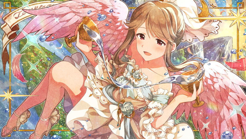 blush, brown_eyes, brown_hair, dress, idolmaster, idolmaster_million_live!, idolmaster_million_live!_theater_days, long_hair