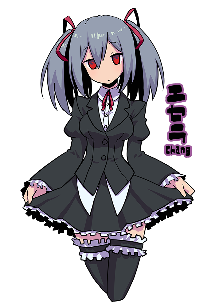 1girl, black_legwear, borrowed_character, cropped_legs, expressionless, eyebrows_visible_through_hair, frilled_legwear, frilled_sleeves