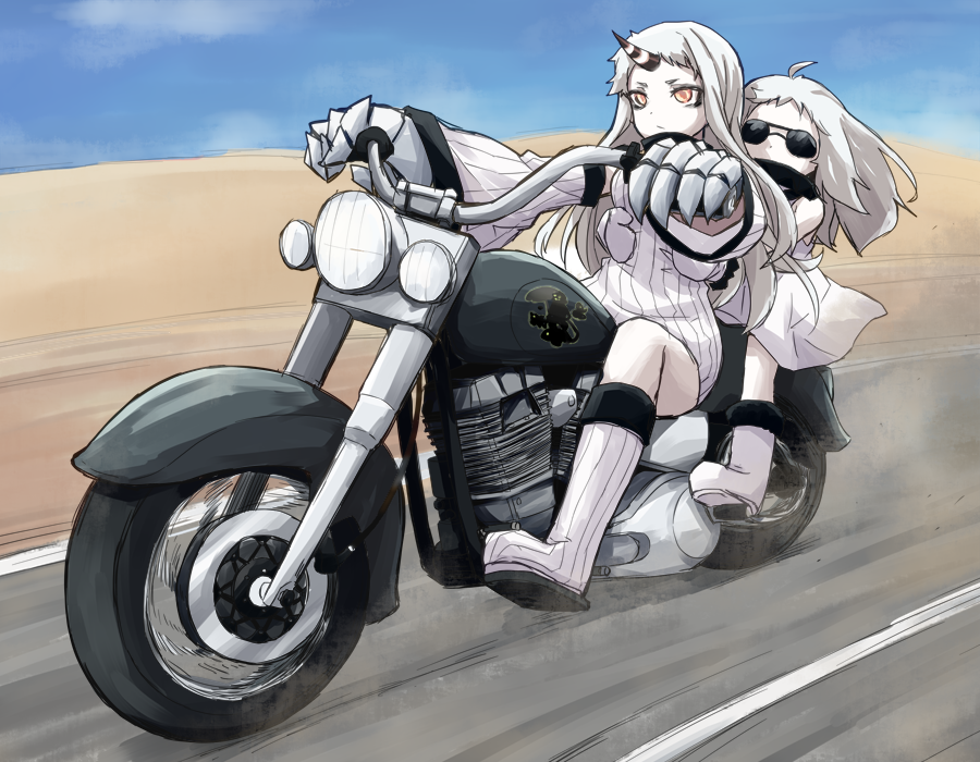 2girls, ahoge, boots, claws, closed_mouth, commentary_request, covered_mouth, desert