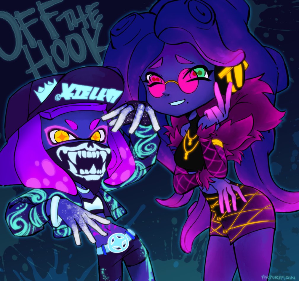 2girls, akali, akali_(cosplay), bare_shoulders, cephalopod_eyes, cosplay, dark_skin, evelynn