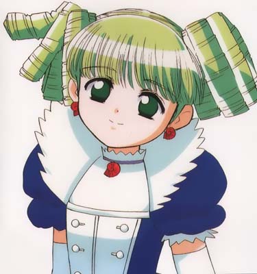 earrings, elkarena, green_eyes, green_hair, jewelry, lowres, majutsushi_orphen, solo
