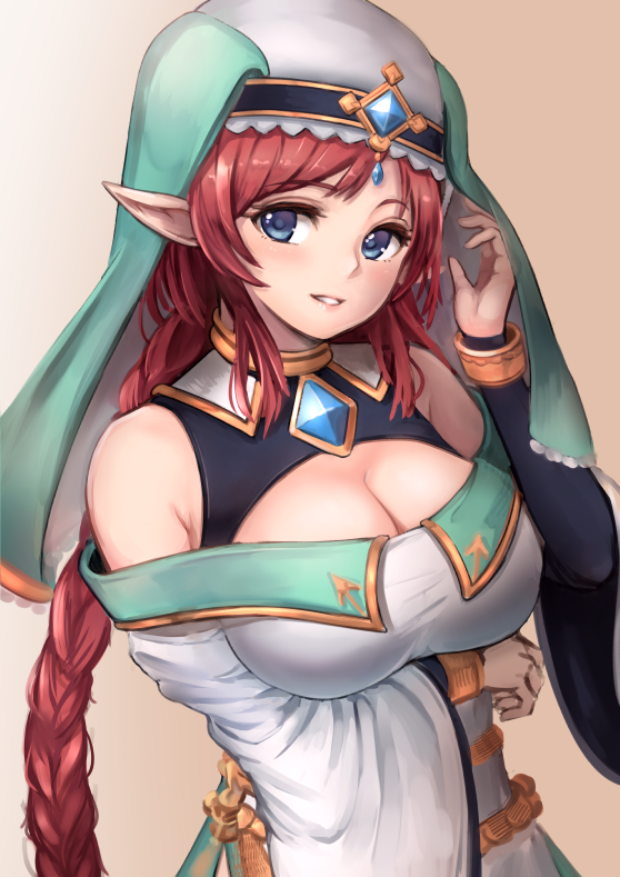 1girl, aikawa_misato, arm_warmers, armpit_crease, bangle, bangs, bare_shoulders, blue_eyes