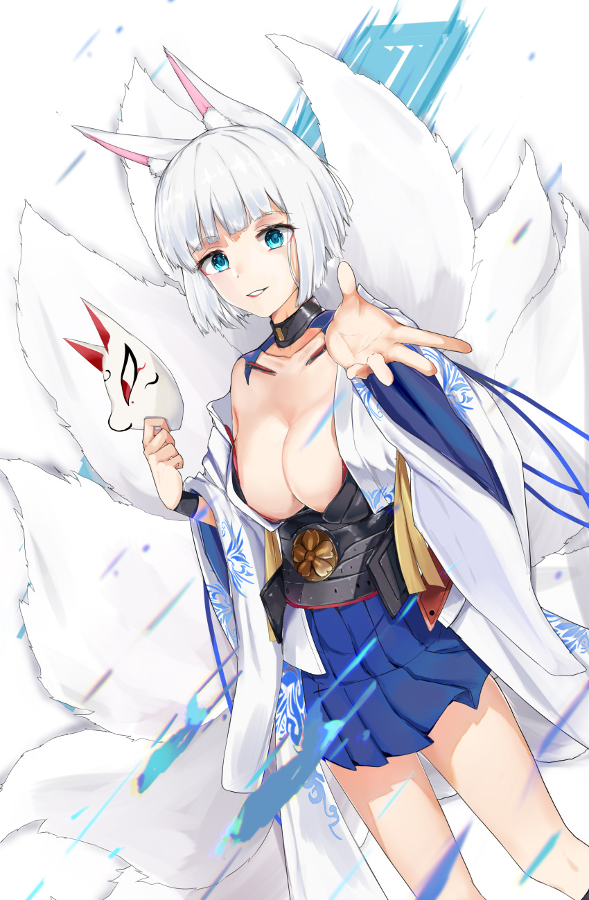 1girl, absurdres, animal_ears, azur_lane, bangs, blunt_bangs, breasts, cleavage