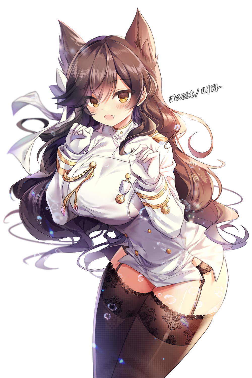 1girl, animal_ears, atago_(azur_lane), azur_lane, bangs, black_hair, black_legwear, blush